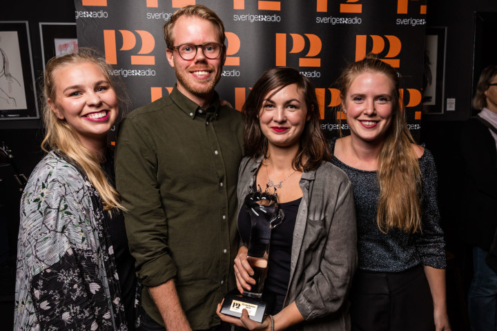 P2 Jazzkatten 2018  Årets grupp: We float Prisutdelare: Isabella Lundgren Programledare: Bo Sundström P2 Sveriges Radio Foto: Mattias Ahlm/Sveriges Radio
